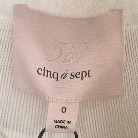 Cinq A Sept Vance White Ruched Sleeveless Square Neck Mini Dress Size 0 NWT - Picture 5 of 6